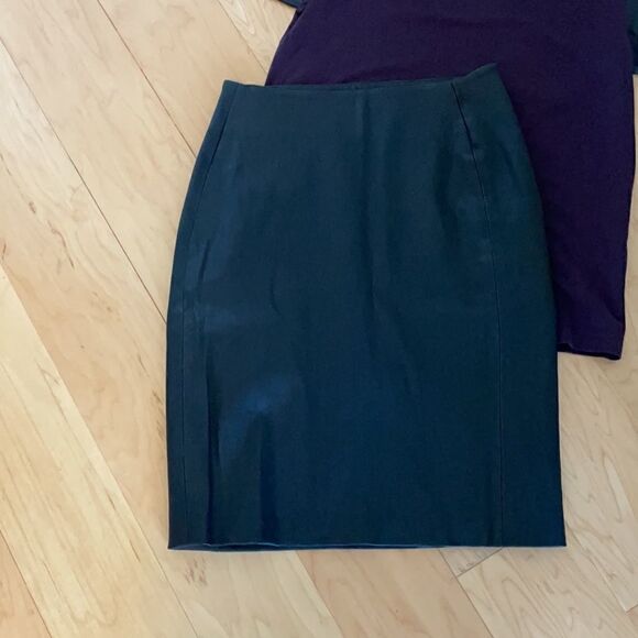 Diane Von Furstenberg Black Leather Skirt - Picture 2 of 7